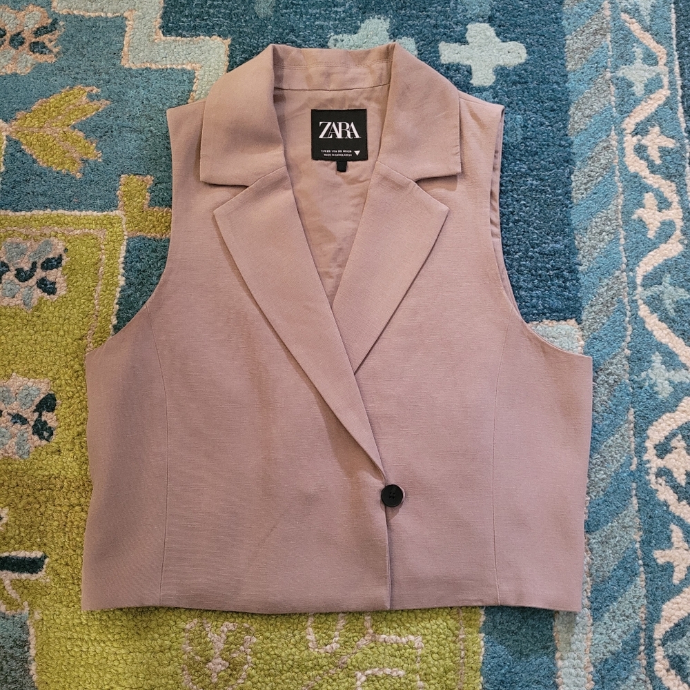 Zara Khaki Sleeveless Vest